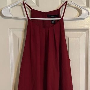 Forever 21 Pleated Red Thin Strap Tank Top Women’s Size Small S New